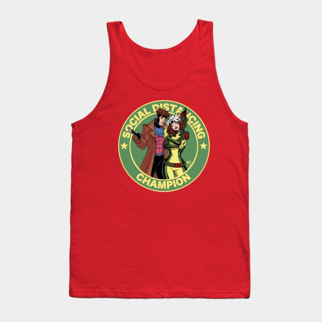 Socially Distancing Mistletoe Tank Top by artoflucas